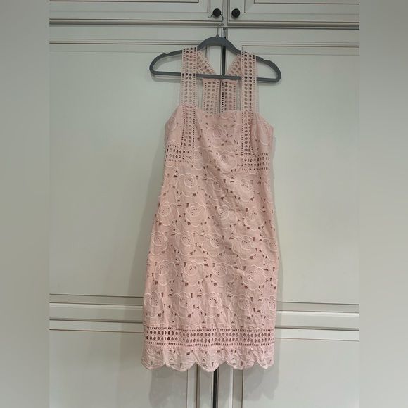J. Crew Collection Black Label Austrian Eyelet Maxi Dress Pale Pink (D10) - Picture 3 of 7